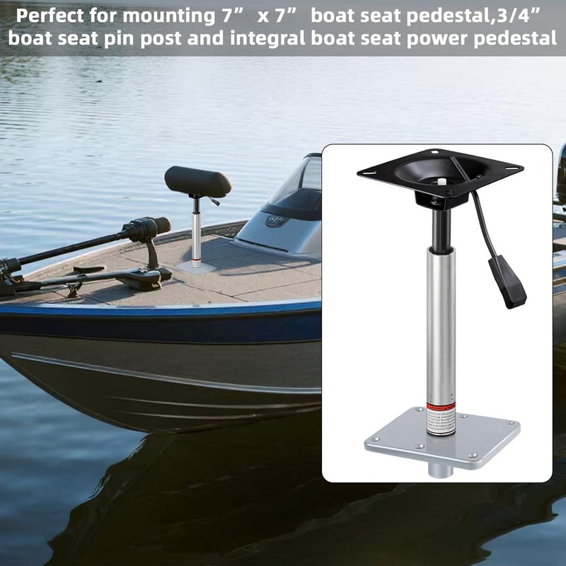 CLLOMAGY Adjustable Boat Seat Pedestal Base Mount Kit with Lock in 3/4" Boat Seat Pin Post&Marine Power Pedestal Mount Base for Marine Fishing Bass Chair,Post Adjustable Height 18 to 24 Inches - Image 4